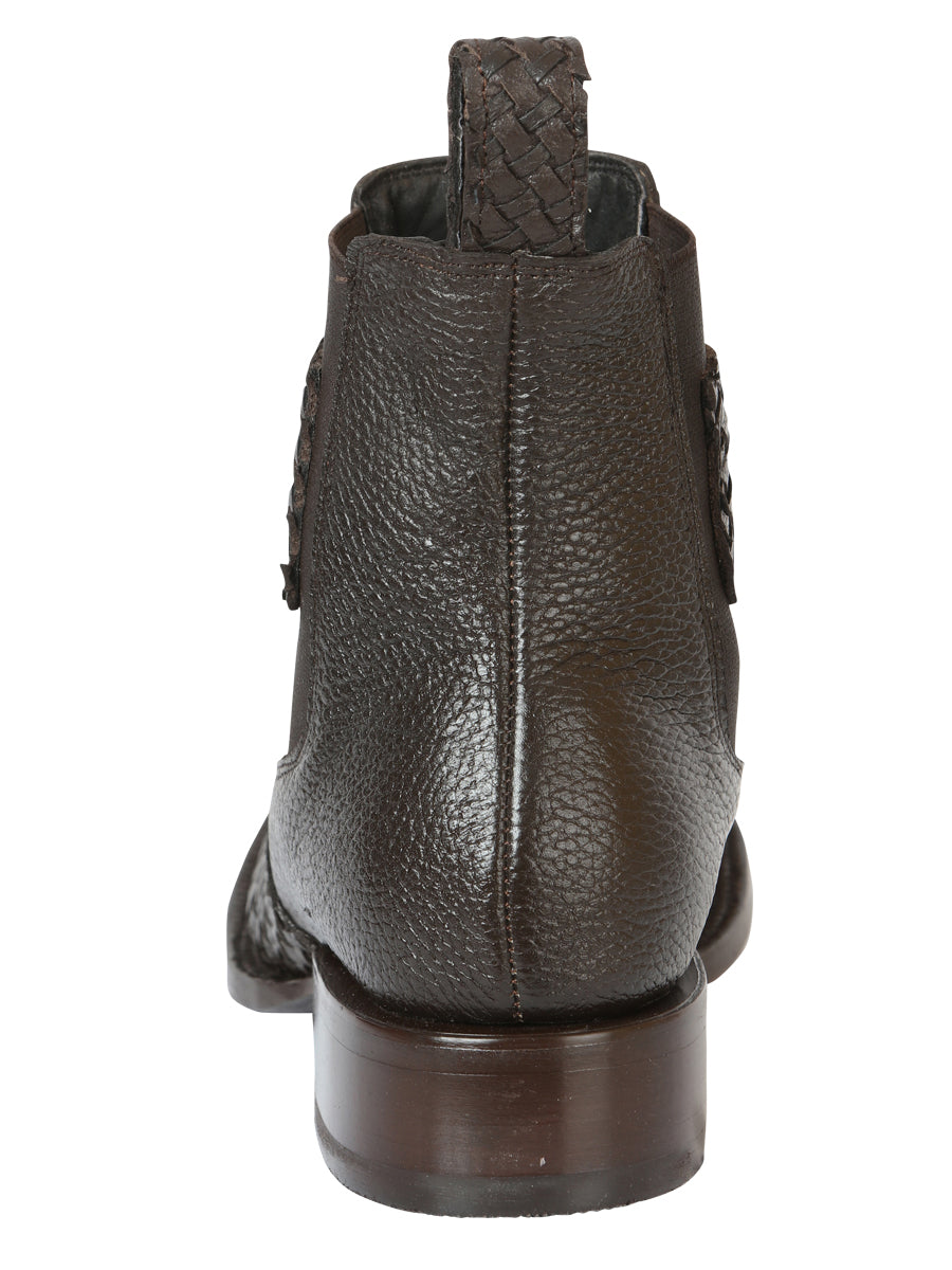 Botín Vaquero de Hombre El General Rodeo Tobillo en Tela Color Café 45177