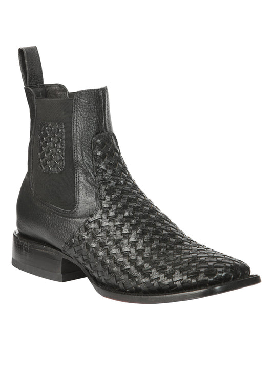 Botín Vaquero de Hombre El General Rodeo Tobillo en Tela Color Negro 45181