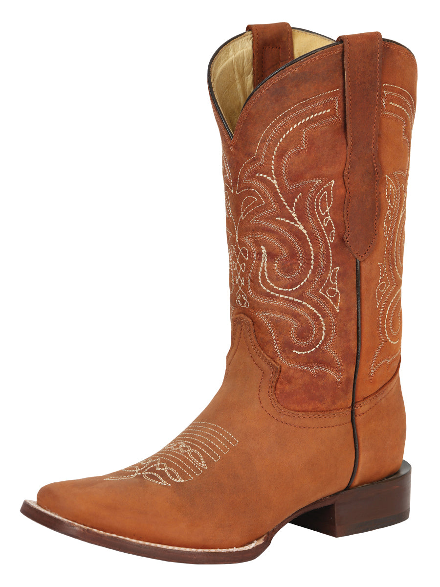 Bota Vaquera Rodeo El General Piel Crazy para Hombre - Modelo 45208