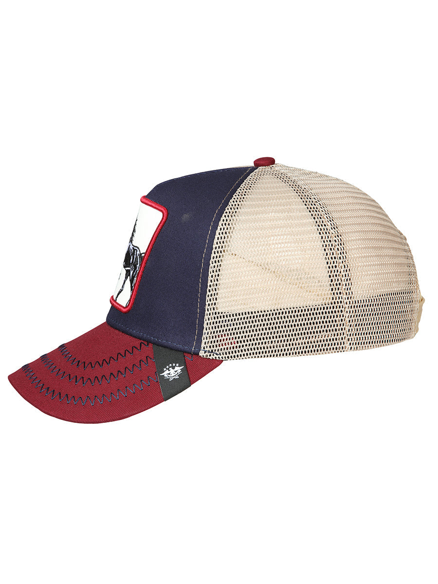 Sombrero Vaquero de Hombre El General en Tela Color Negro/Rojo/Blanco 45251