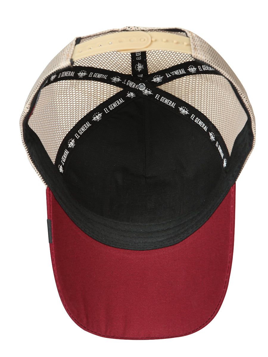 Sombrero Vaquero de Hombre El General en Tela Color Negro/Rojo/Blanco 45251