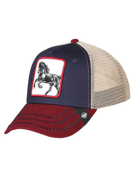 Sombrero Vaquero de Hombre El General en Tela Color Negro/Rojo/Blanco 45251
