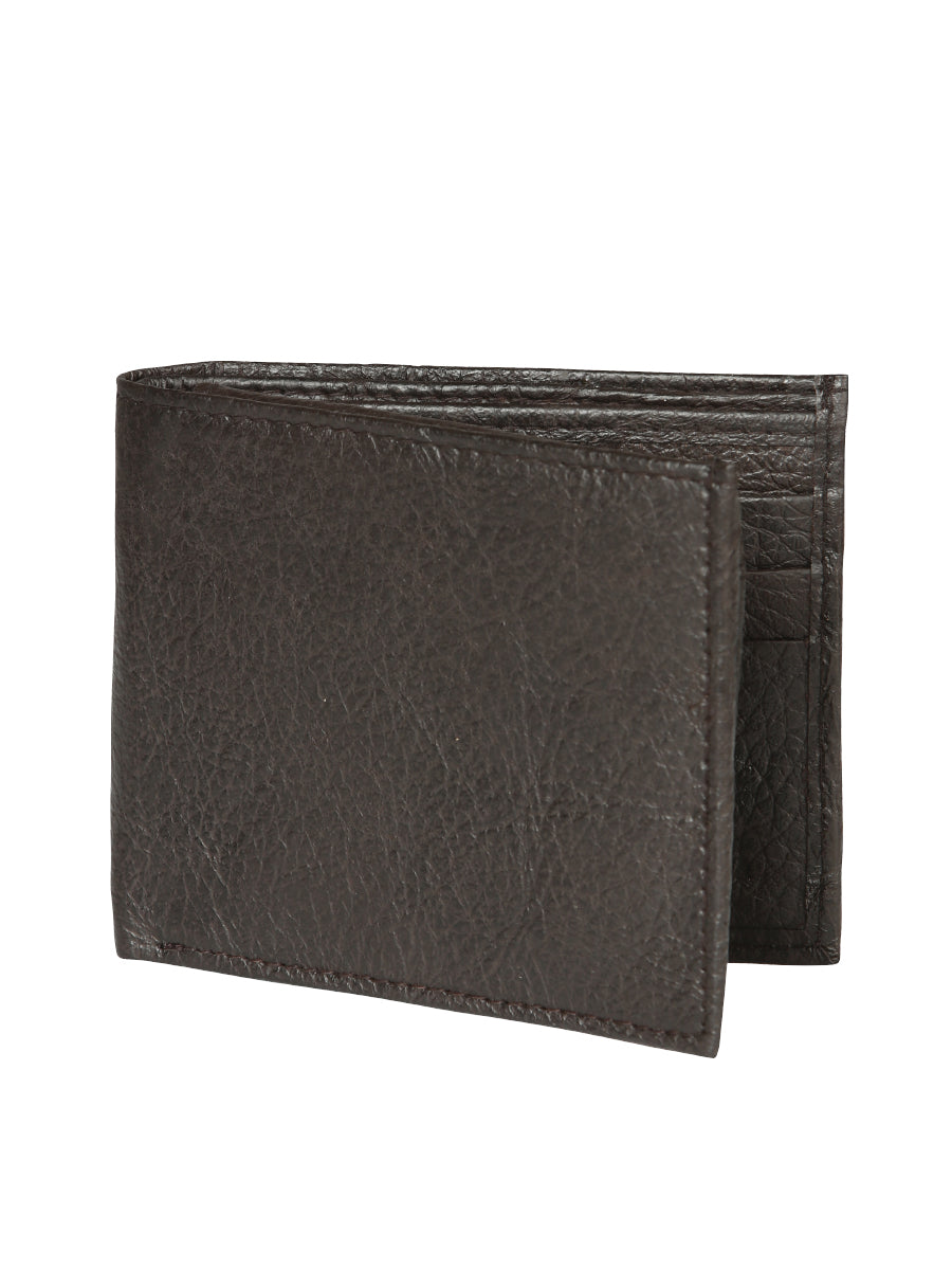 Cartera Borrego El General Tri-fold Piel Lisa Cafe Obscuro 45265