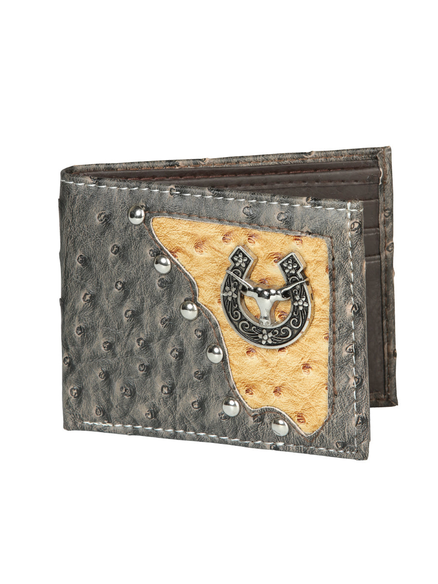 El General Piel Cartera Imitacion Concho Coco Negro