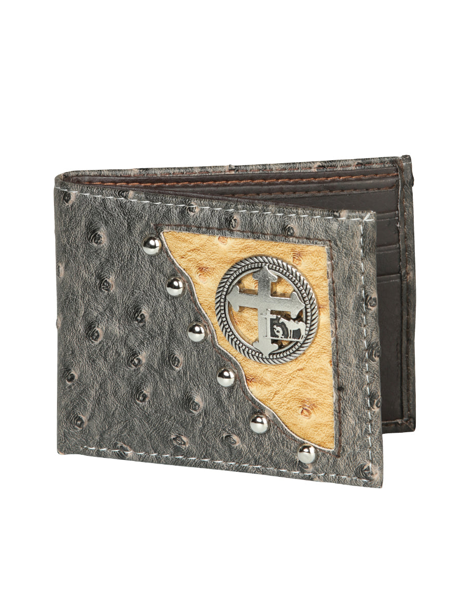 El General Piel Cartera Imitacion Concho Coco Negro