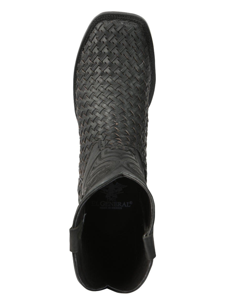 Bota Vaquera de Hombre El General Rodeo en Piel Color Negro 45400