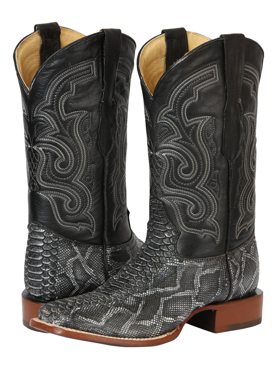 Bota Vaquera de Hombre El General Rodeo en Piel Color Gris 45432