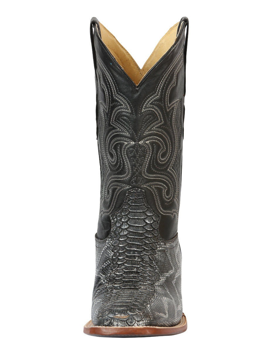 Bota Vaquera de Hombre El General Rodeo en Piel Color Gris 45432