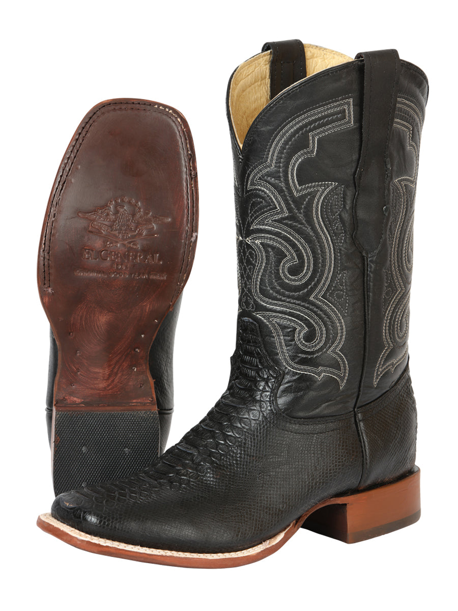 Bota Vaquera de Hombre El General Rodeo en Piel Color Negro 45433