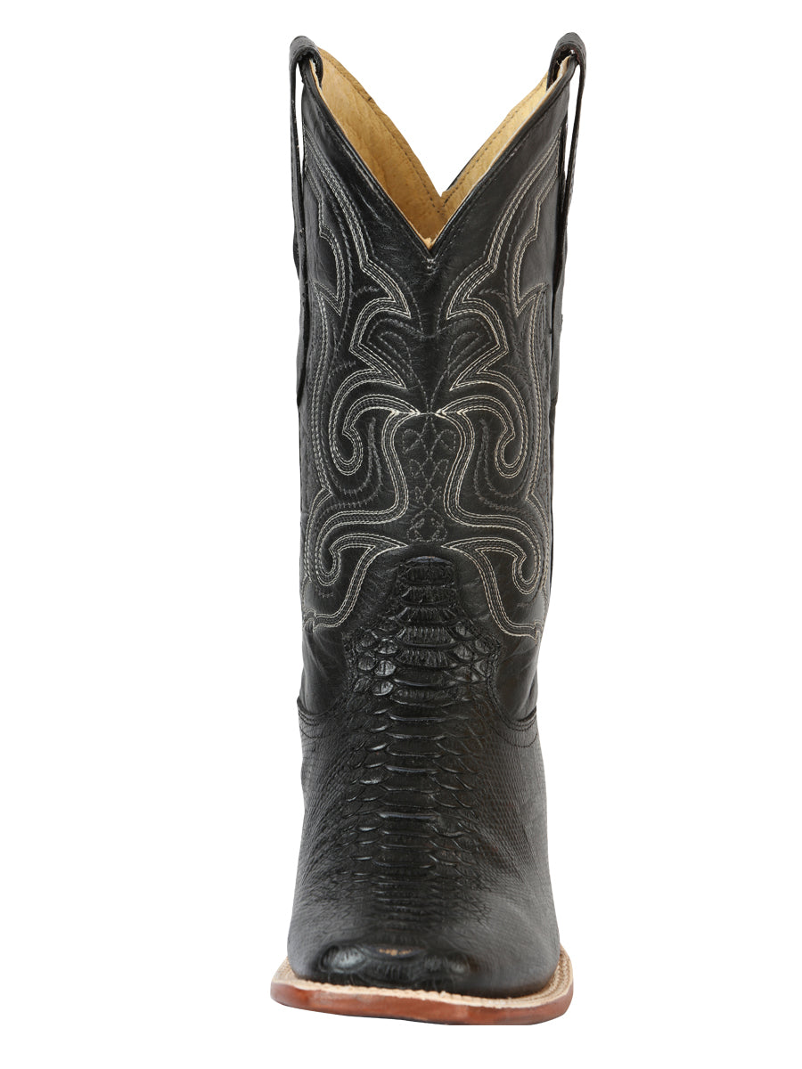 Bota Vaquera de Hombre El General Rodeo en Piel Color Negro 45433