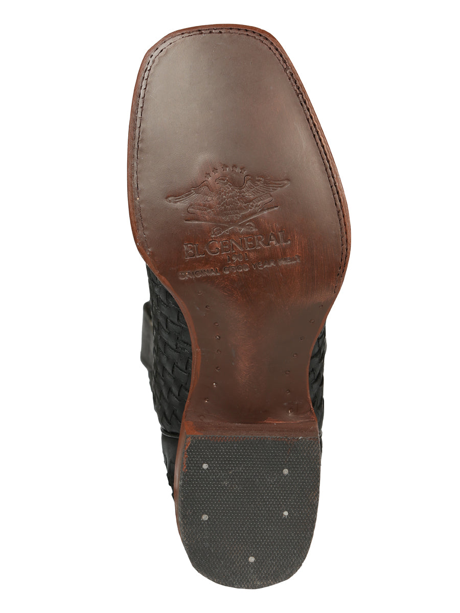 Bota Vaquera de Hombre El General Rodeo en Piel Color Negro 45438
