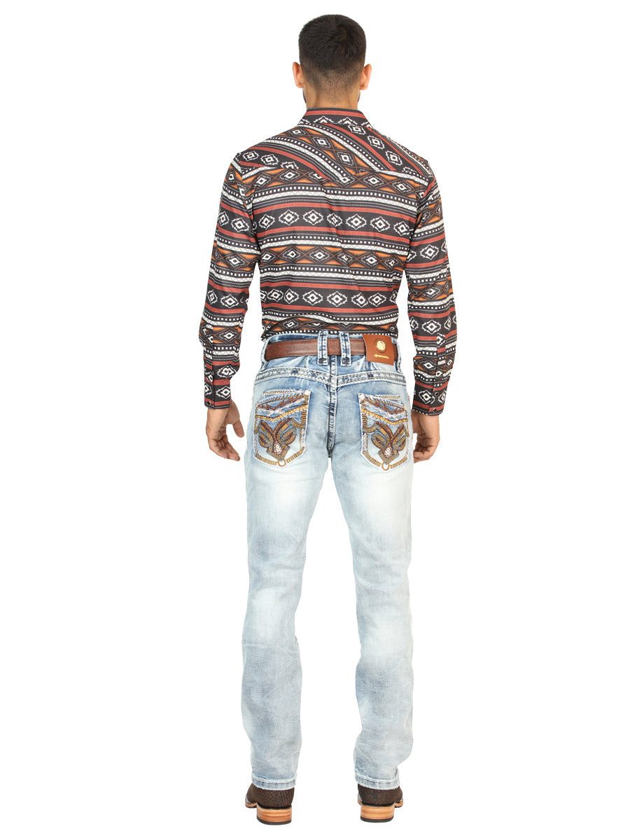 Pantalón de Mezclilla de Hombre Centenario en Mezclilla Color Azul Claro 45531