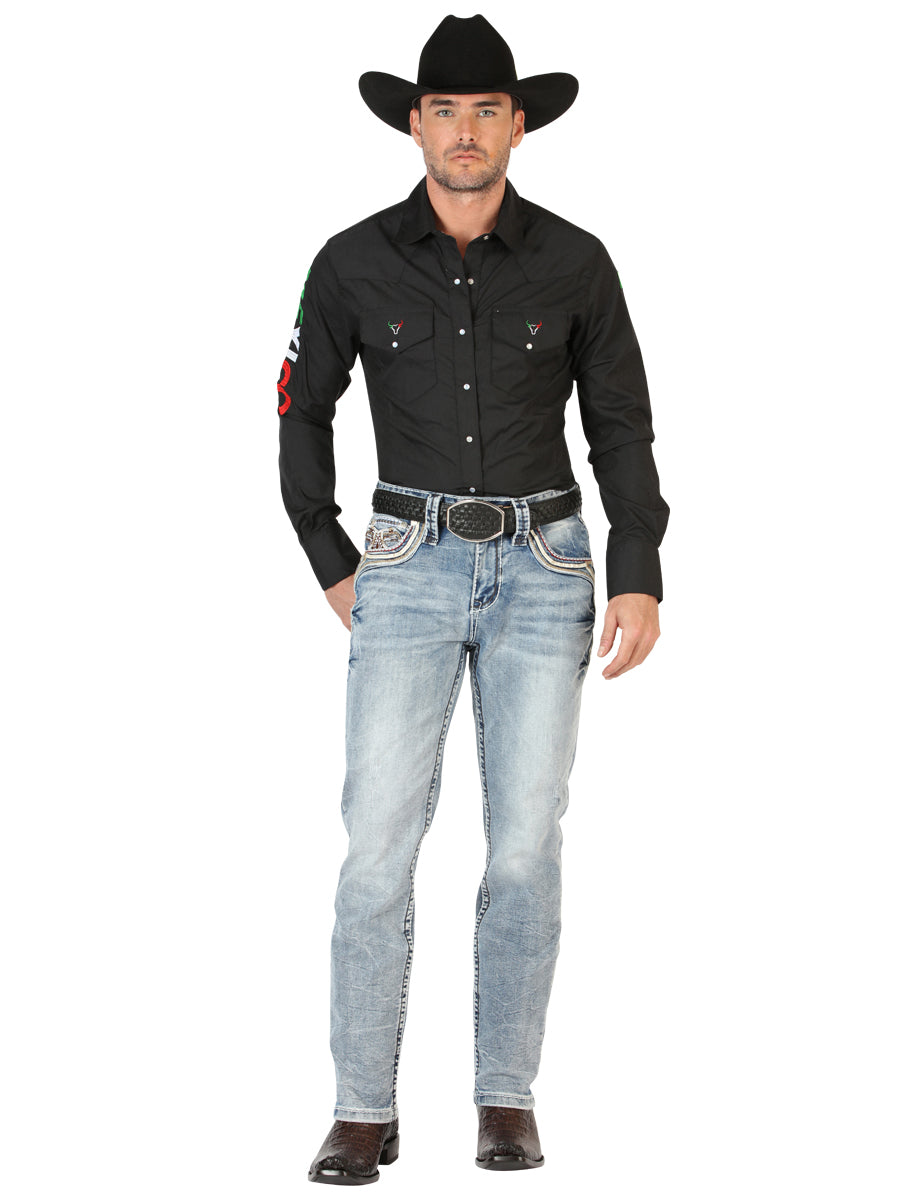 Pantalón de Mezclilla de Hombre Centenario en Mezclilla Color Azul Marino 45532