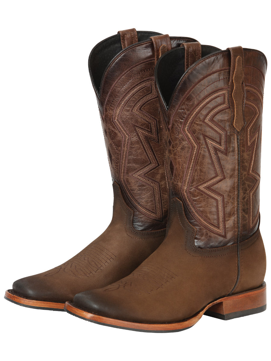Bota Vaquera de Hombre El General Rodeo en Piel Nobuck Color Camel 45568