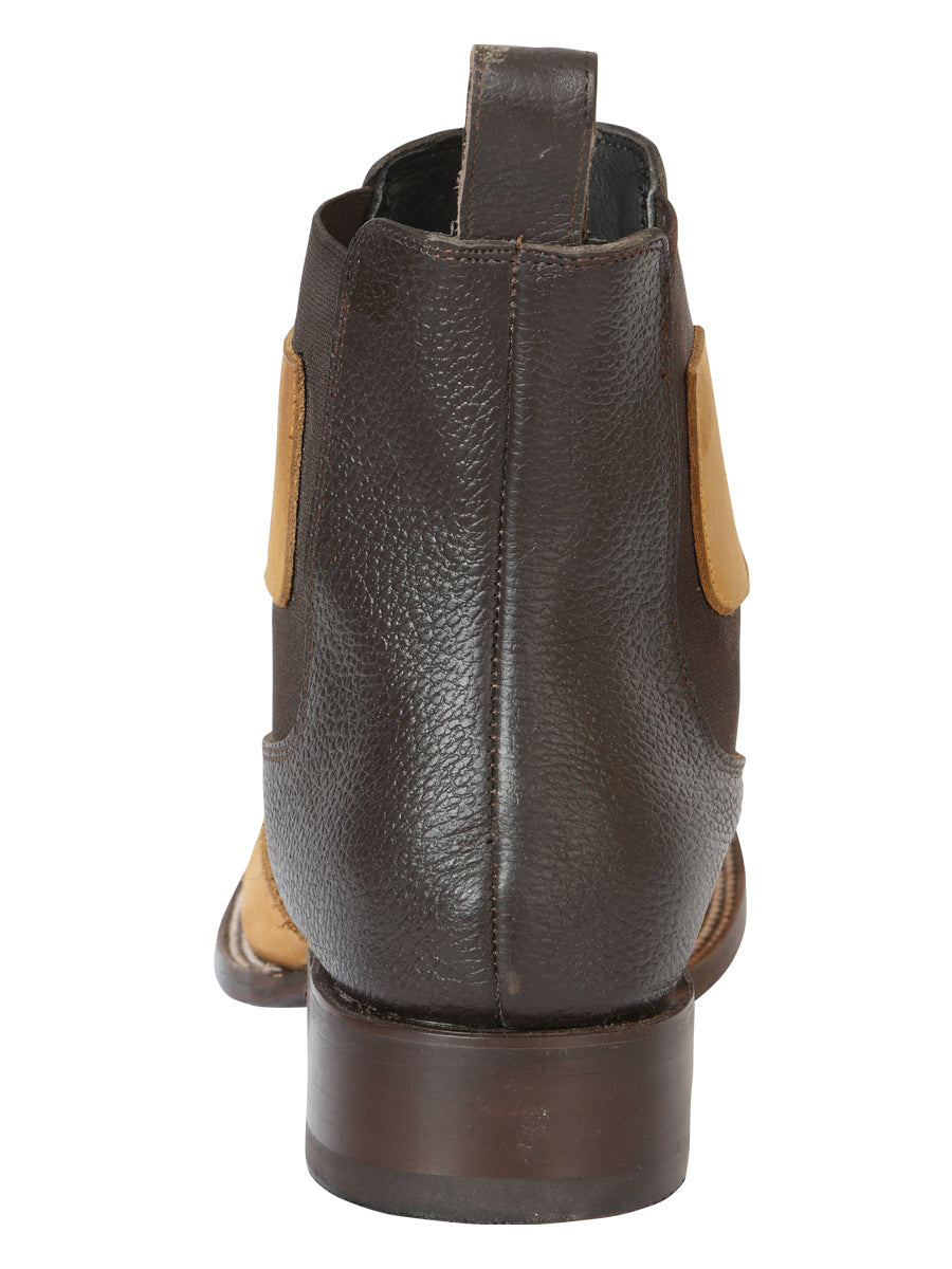 Botín Vaquero de Hombre El General Tobillo en Piel Nobuck Color Miel 45582