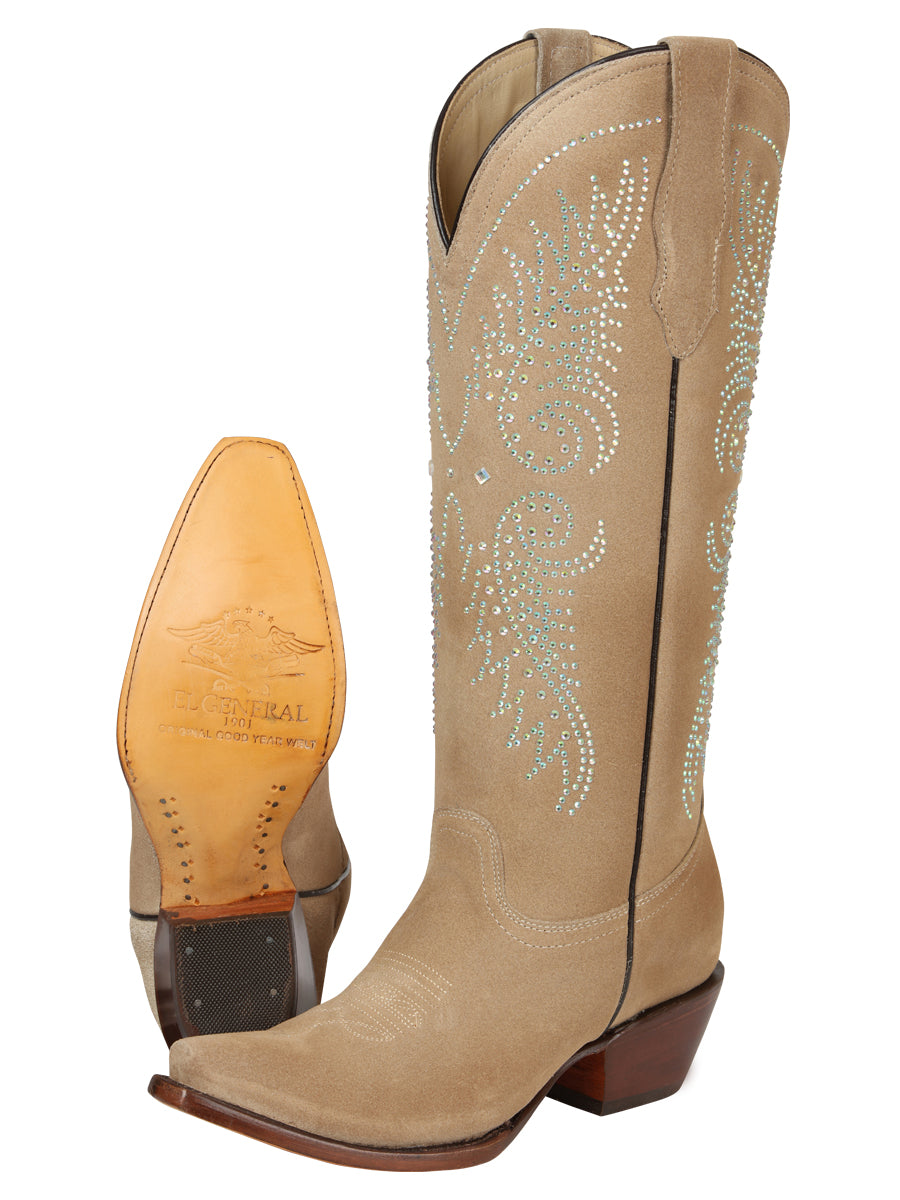 Bota Vaquera Mujer El General Piel Gamuza Tuscani - Modelo 45793