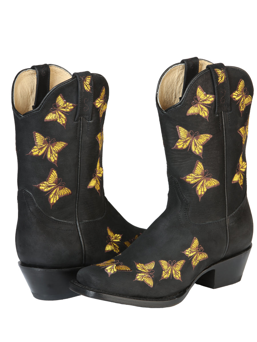 Bota Rodeo Dama El General Nobuck Negro - Modelo 51220