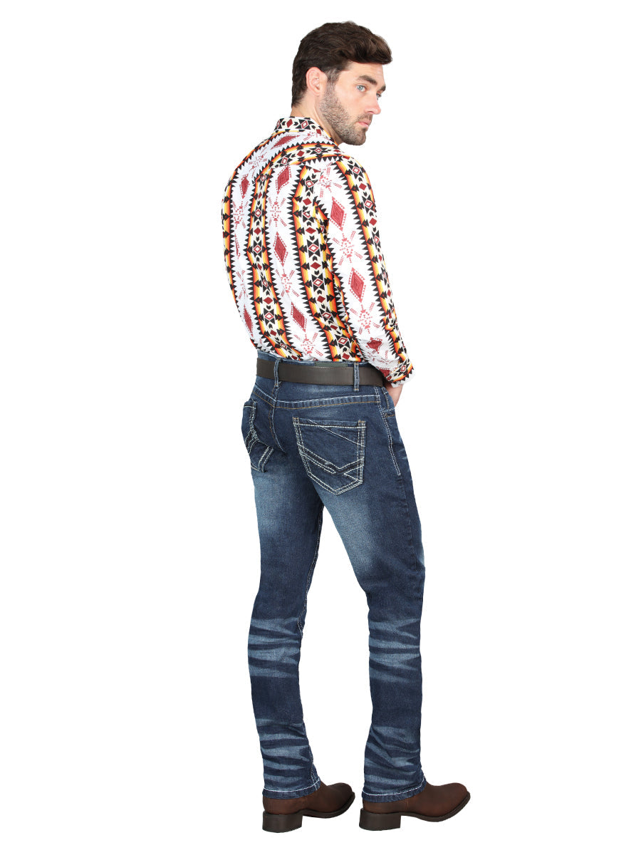 el Norteño Mediano Azul Skinny Stretch Pantalón 126628