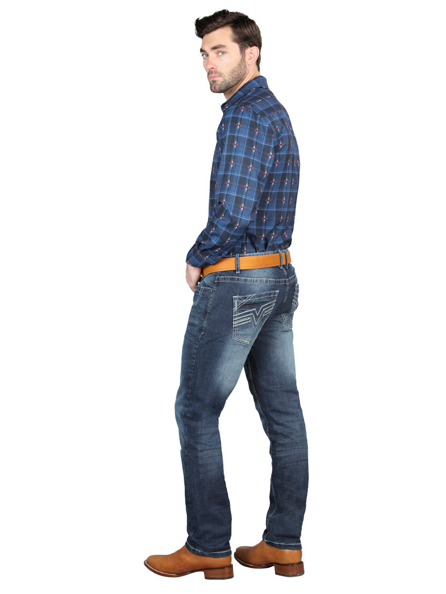 el Norteño Mediano Azul Skinny Stretch Pantalón 126631