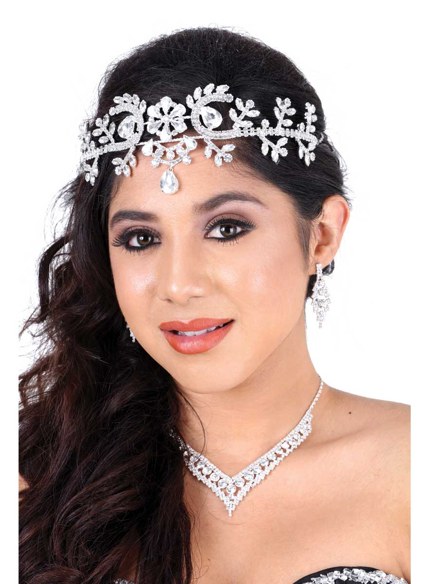 Tocados de Quinceañera Mis Xv Primaveras D-39 Crystal Plata Color Cristal 600006