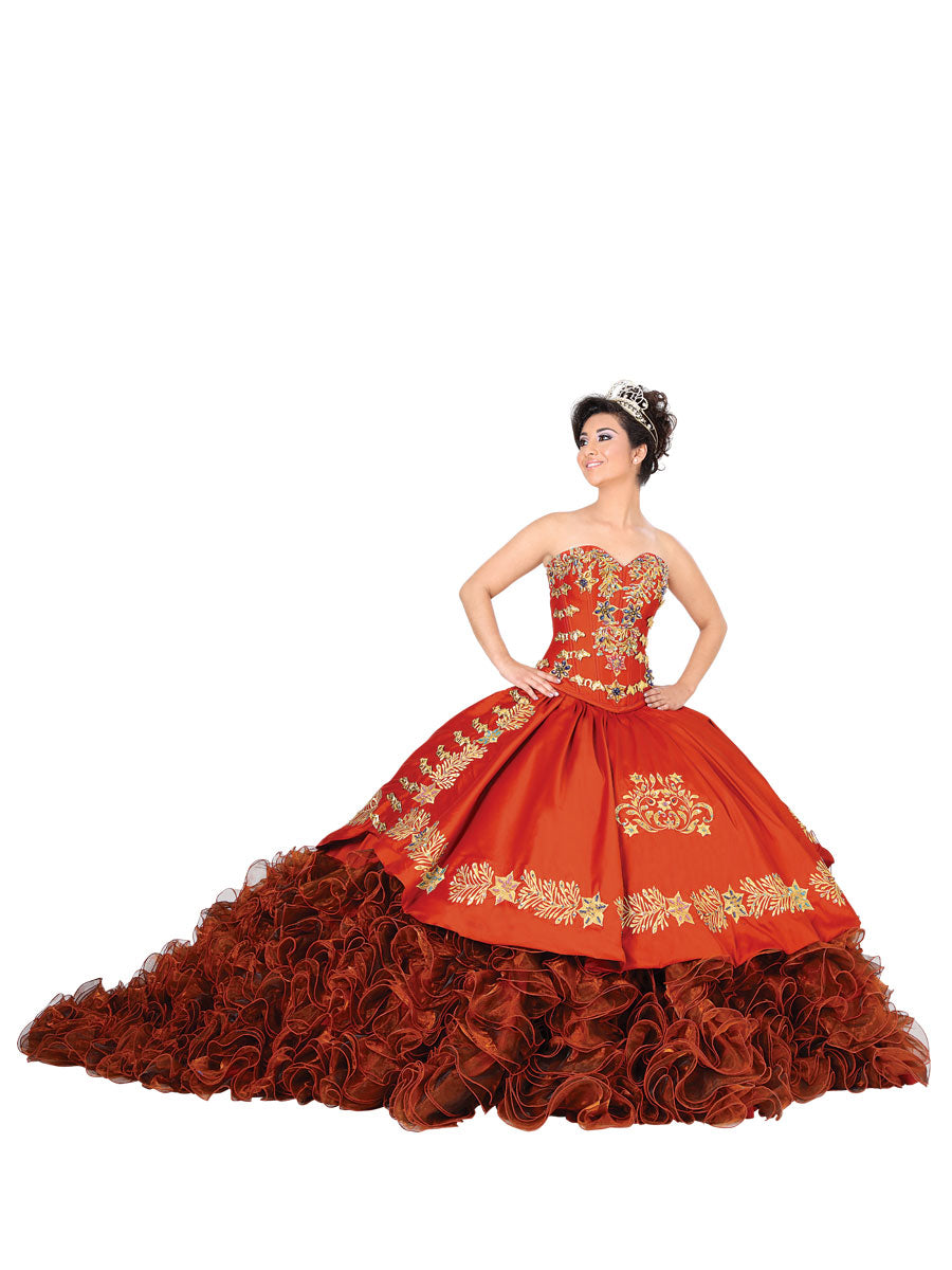 Vestido De QuinceañEra Joanini Ch 04 % Terracota/Dorado
