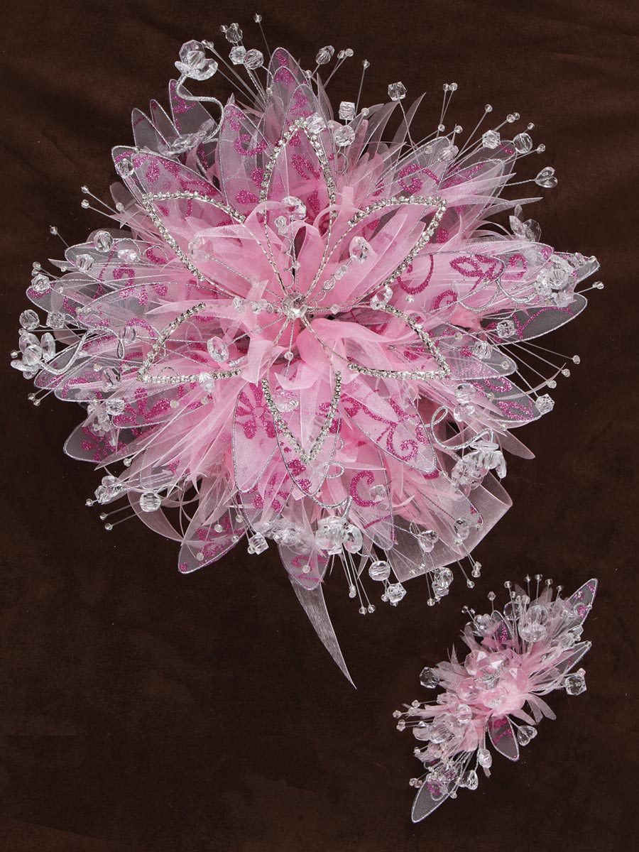Ramos QuinceañEras Mis Xv Primaveras Petalos AcríLico/Satinado Rosa Claro