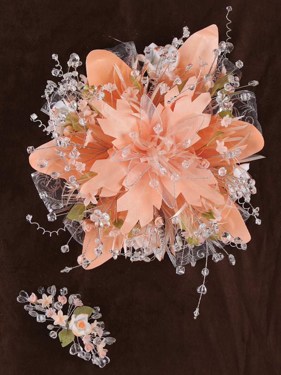 Ramos QuinceañEras Mis Xv Primaveras Flor Grande Acrylic/Satin Durazno