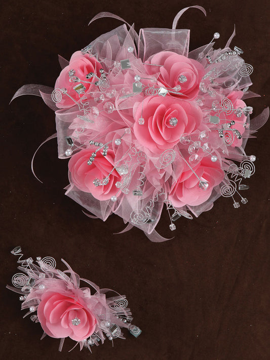 Ramo para XV Años Mis XV Primaveras en Acrílico Satinado Color Rosa/Plata 600061