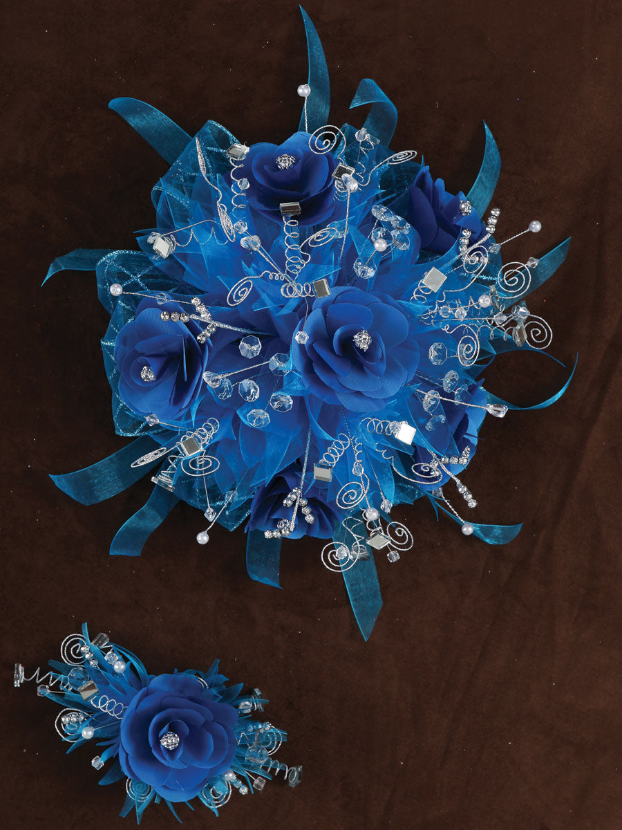 Ramos QuinceañEras Mis Xv Primaveras Economico Rosal Acrilico/Satin Turquesa