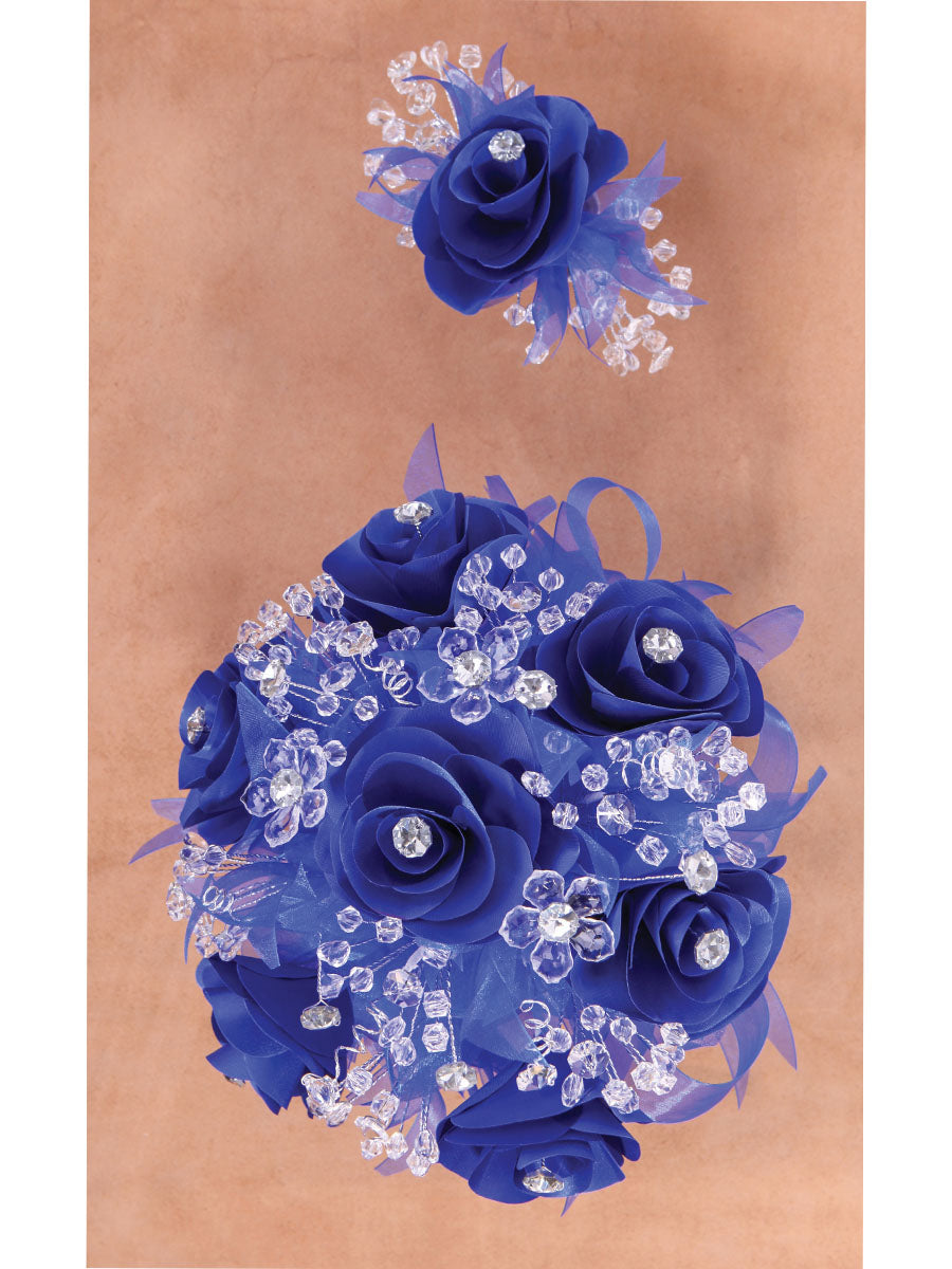 Ramo para XV Años Mis XV Primaveras en Acrílico Satinado Color Azul Rey/Plata 600065