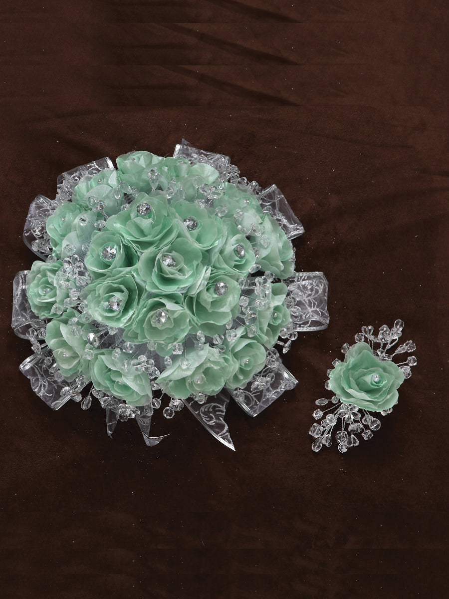 Ramos QuinceañEras Mis Xv Primaveras Rosal Combinado AcríLico/Satinado Menta