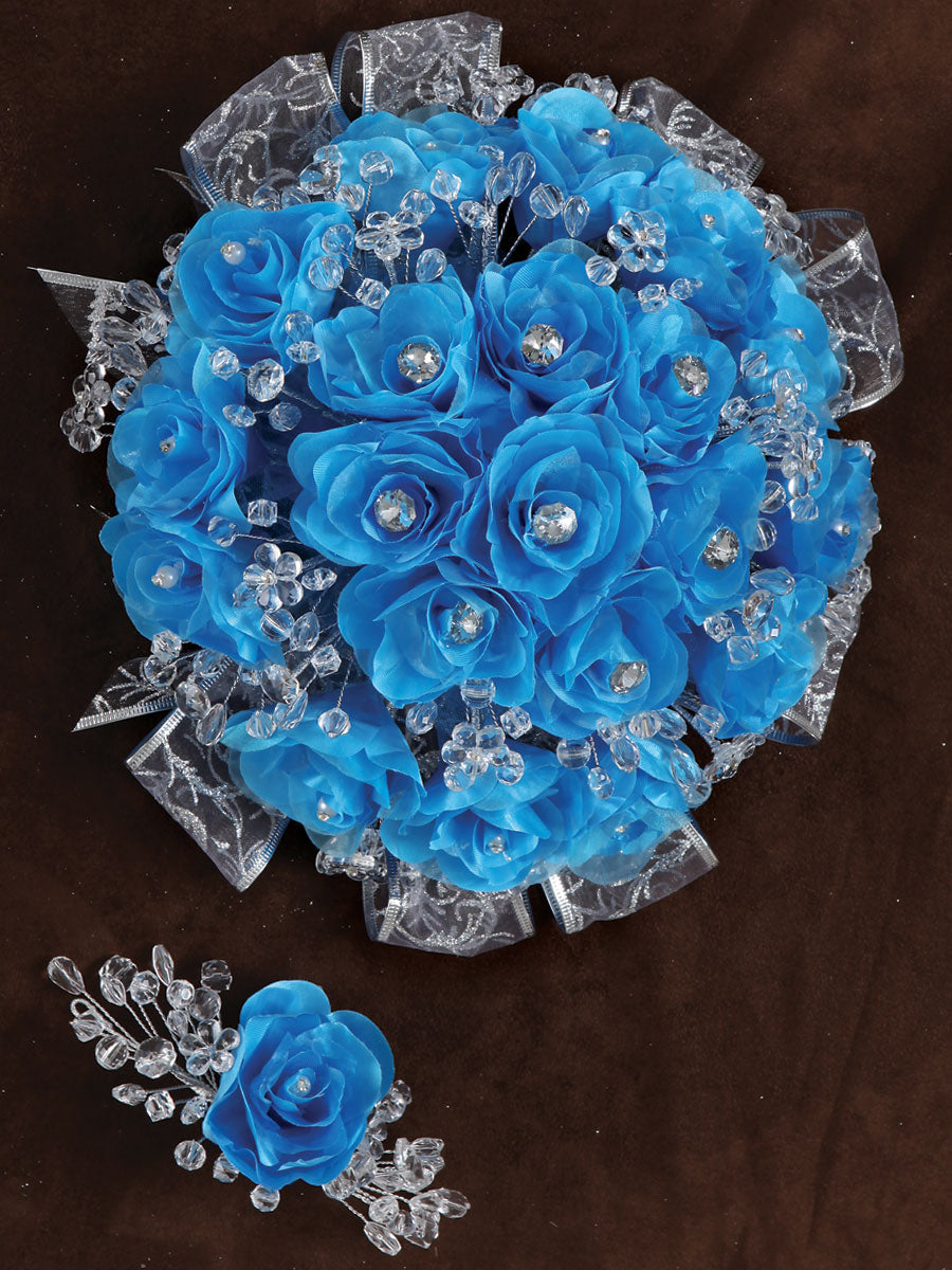 Ramos QuinceañEras Mis Xv Primaveras Rosal Combinado AcríLico/Satinado Turquesa