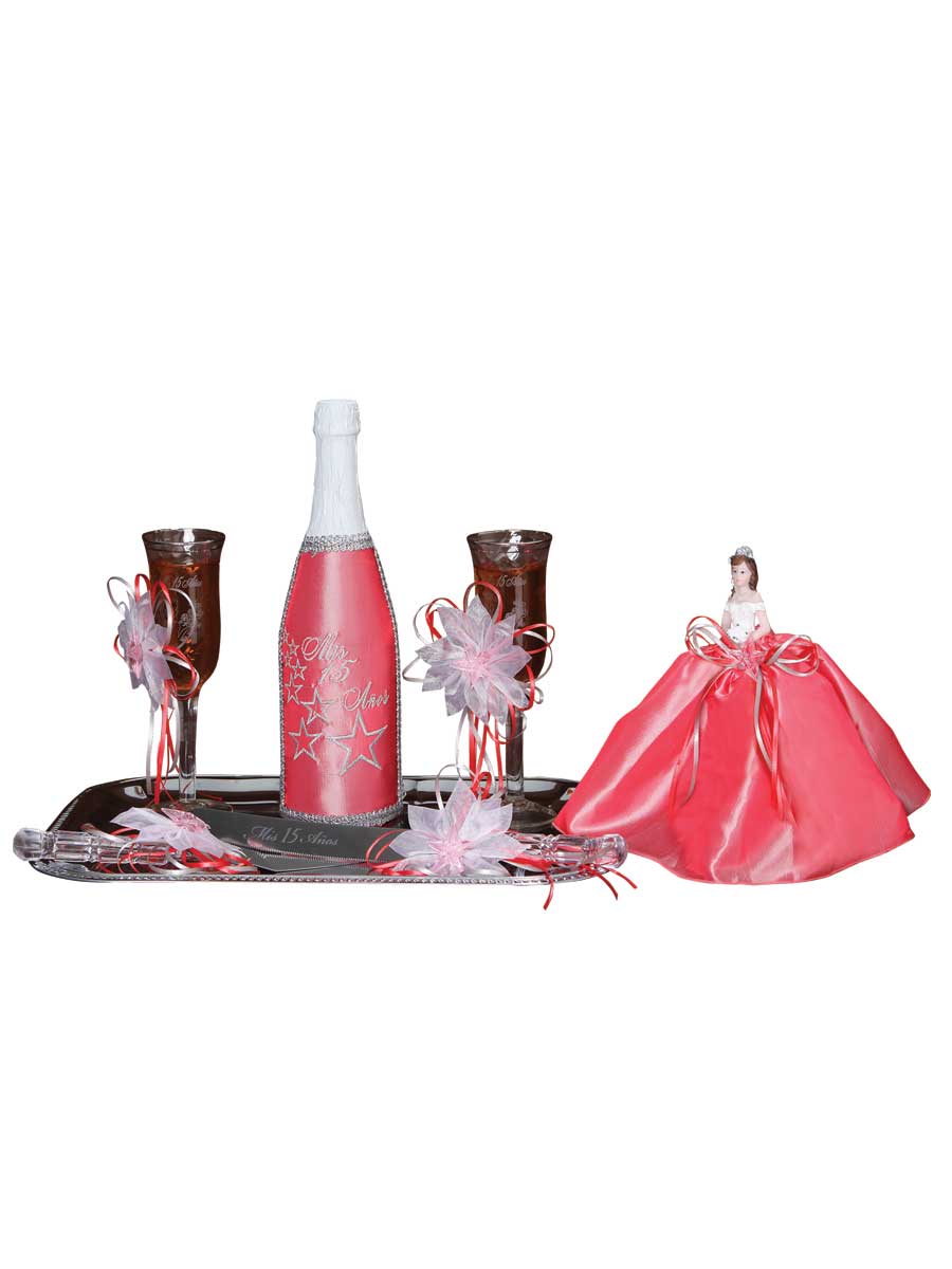 Set De Brindis Mis Xv Primaveras Estrellas Varios Coral