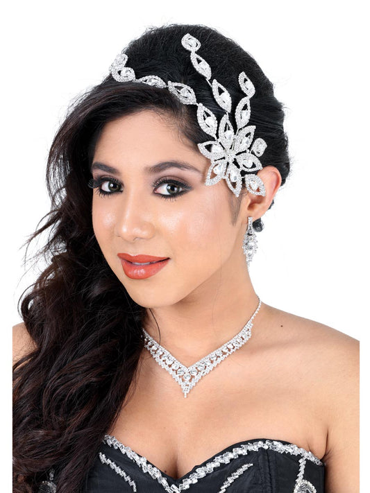 Tocados de Quinceañera Mis Xv Primaveras D-34 Crystal Plata Color Cristal 600216