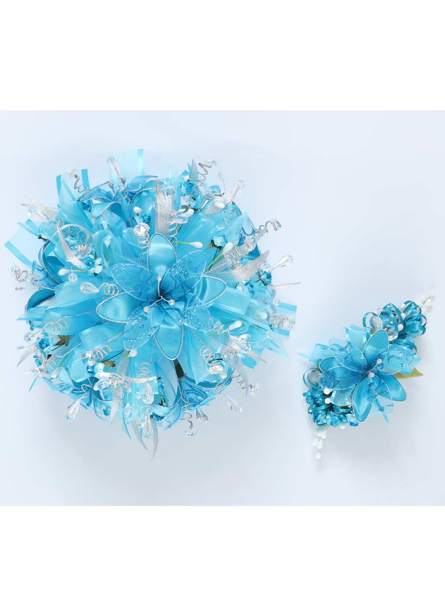 Ramos QuinceañEras Mis Xv Primaveras Cristal/Satin Turqueza/Plata