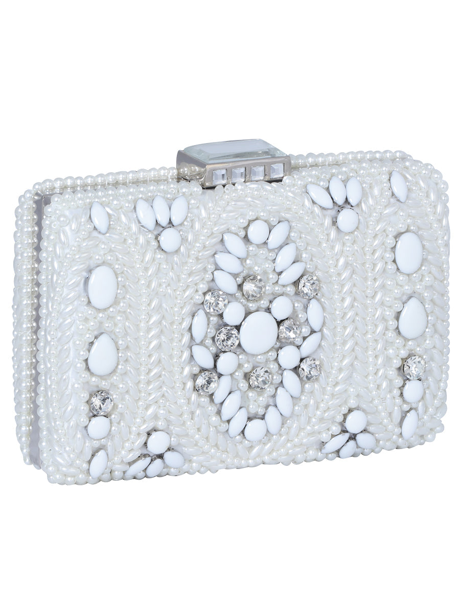 Bolsa de Mujer Mis XV Primaveras Metal/pedreria Color Blanco 600950