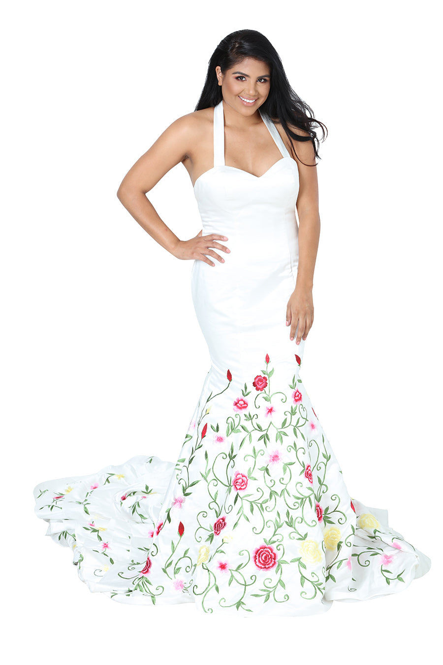 Vestido Novia Mis Xv Primaveras Vest Flor Nov 80% 20% Blanco/Multicolor