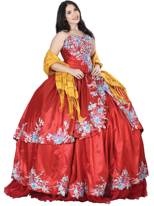 Vestido de Mujer Mis XV Primaveras SS1805 Color Vino 601252