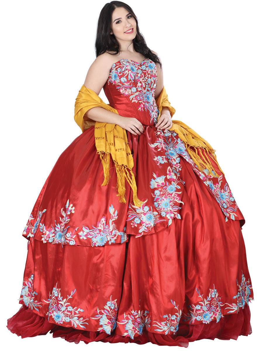 Vestido De QuinceañEra Mis Xv Primaveras Ss1805 Tafeta Vino
