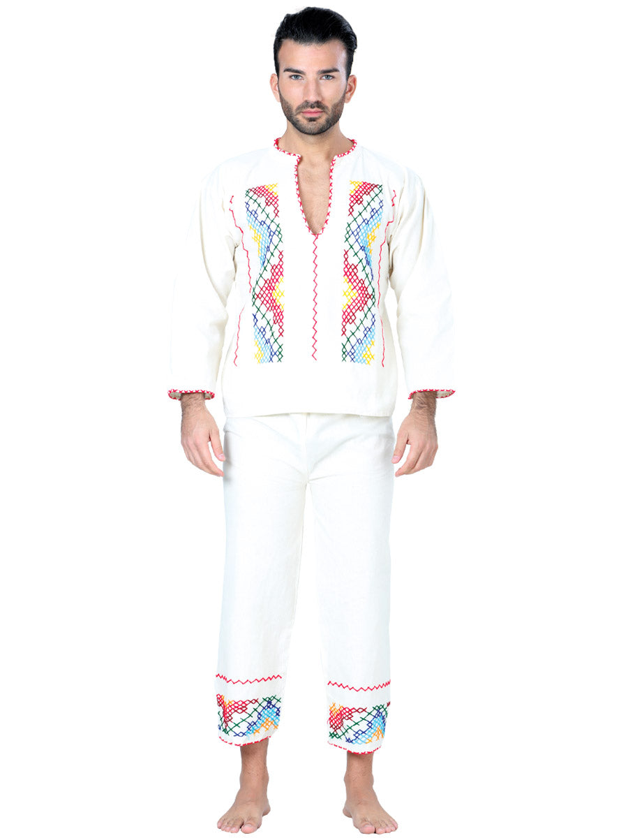 Traje Indita Mexico Artesanal Ind Mch C Manta Natural