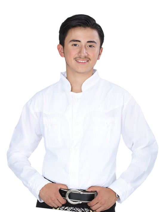 Camisa Casual de Niño Mis XV Primaveras Cam-slda-h Charro en 100% Poliéster Color Blanco 601469