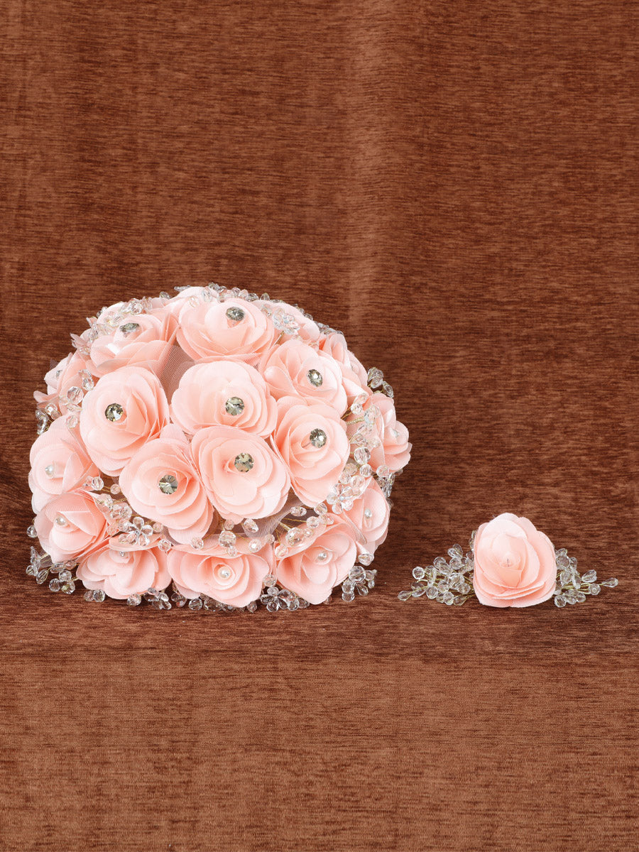Ramos QuinceañEras Mis Xv Primaveras Rosal Combinado Acrylic/Satin Blush/Oro