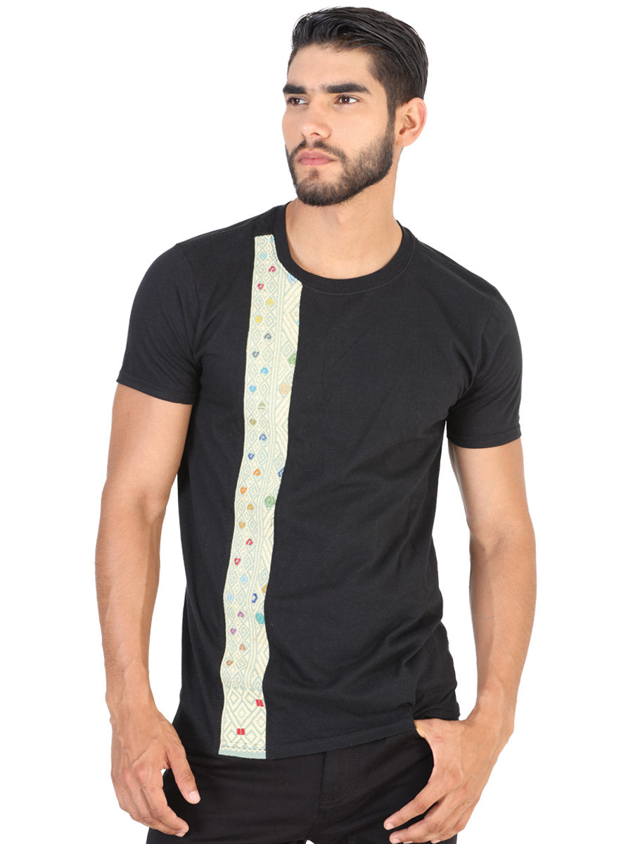 Playera de Hombre México Artesanal en 50% Algodón 50% Poliéster Color Negro 601989