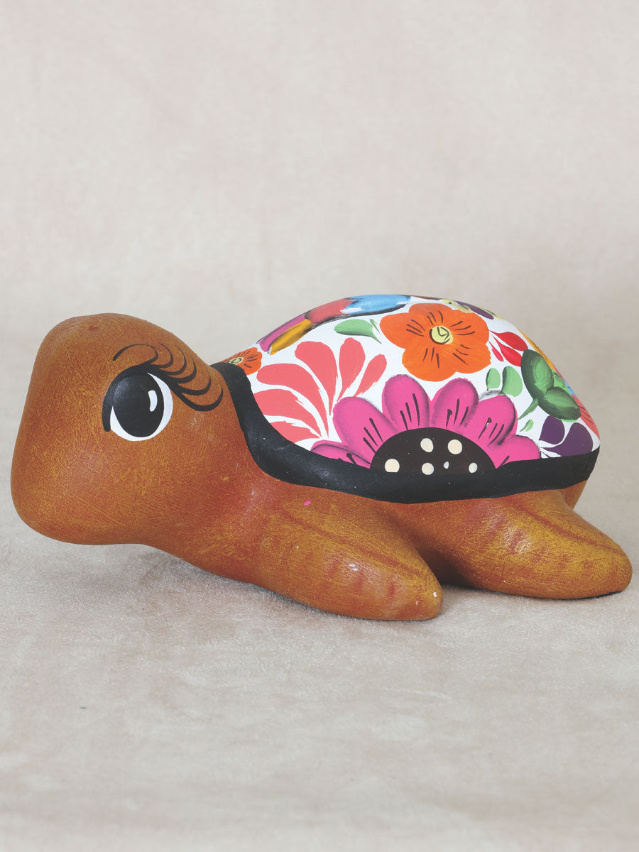 Adorno De Hogar Mexico Artesanal Tortuga Marina Ceramica Multi