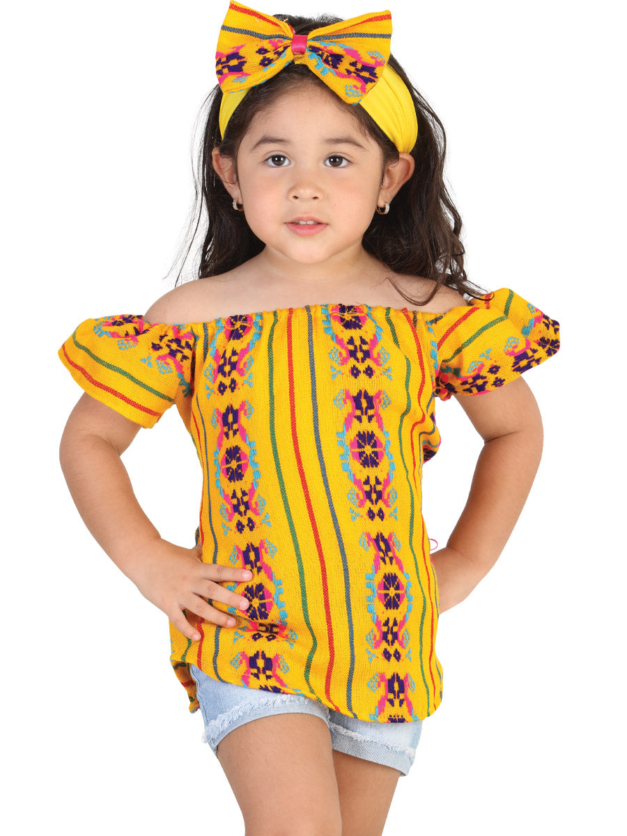 Blusa de Mujer México Artesanal en 100% Algodón Color Amarillo 602105