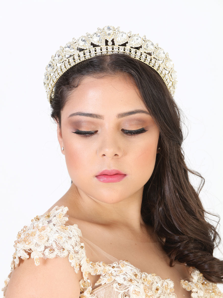 Juego De Velas Corona Mis Xv Primaveras C.50 Cristal Oro