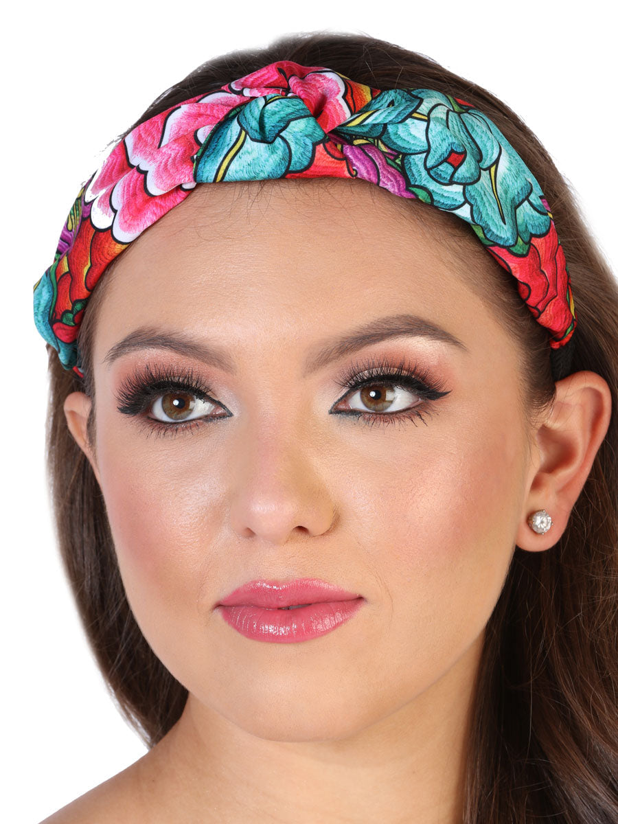 Diadema de Mujer México Artesanal JIM-09 Artesanal en 100% SEDA Color Verde/Rojo 602632