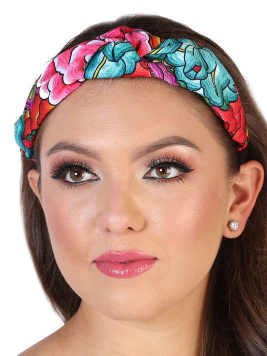 Diadema de Mujer México Artesanal JIM-09 Artesanal en 100% SEDA Color Verde/Rojo 602632