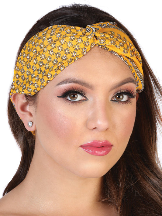 Diadema de Mujer México Artesanal S/aro Artesanal en 80% Poliéster 20% Algodón Color Amarillo 602635