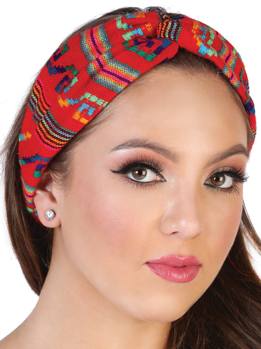Diadema de Mujer México Artesanal S/aro Artesanal en Cambaya 100% Acrilan Color Rojo 602652